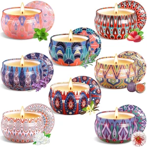 8Pcs Candele Profumate Regalo,Regalo Donna,Set Candele Profumate,Cera Di Soia Na - Foto 1 di 12
