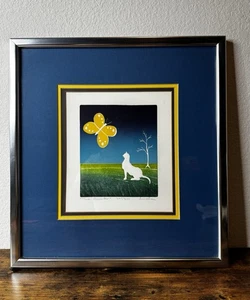 Misha Moracha signierte Serigrafie "The Hunter" gerahmt /300 mit COA gerahmt Katze selten - Bild 1 von 11