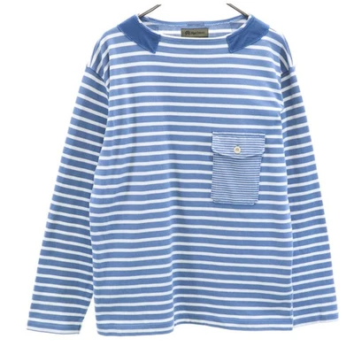 Nigel Cabourn Hecho en Japón Patrón Frontera Manga Larga Corte 50 Azul Para Hombre Foto 1 de 4