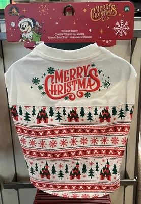 Disney Parks 2025 Merry Christmas Castle Dog Pet Spirit Jersey M NEW - Image 1 of 3