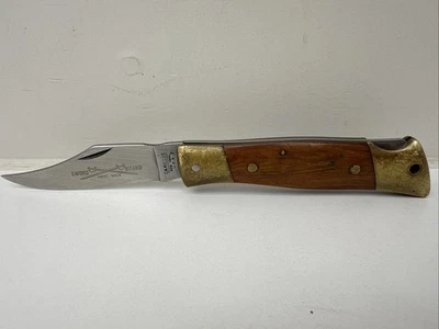 Cuchillo espada Camillus #4 Lockback marca EE. UU. madera vintage años 70’s+80’s estuche de colección Foto 1 de 4