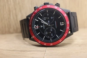 Vincero Uomo Quarzo Piloti Cronografo Cassa Nera Lunetta Rossa Nuovo Batt 6,75" - Foto 1 di 6
