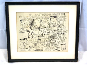 Fabulosa caricatura de Malaria Moe enmarañada y enmarcada por Frank Mack, fechada 18-12-1943 - Imagen 1 de 3