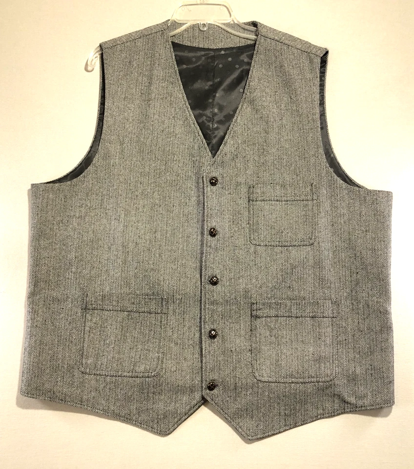 Chaleco para Hombres 2XL Espiga Tweed Mezcla de Lana Chaleco Sin Marca Foto 1 de 4