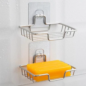 Stainless Steel Soap Rack Wall Mounted Soap Holder Soap Sponge Dish Bathroom ☆ - Picture 1 of 17