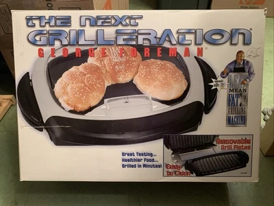 George Foreman Next Grilleration Lean Mean Fat Grilling Machine NEW Old Stock - Image 1 of 3