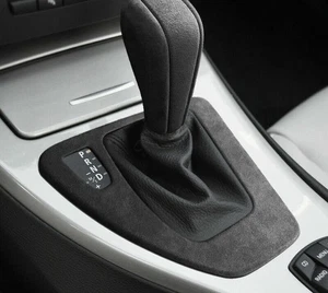 Alcantara Gear Shift Panel Cover Trim Decor Fit For BMW 3 Series E90 E92 E93 New - Foto 1 di 5