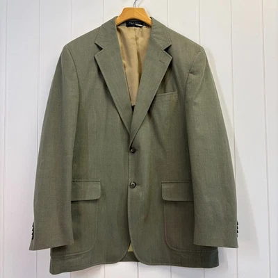 VTG Haspel Mens Classic Preppy Cotton Sports Coat Size 40 Green Hipster Casual - Image 1 of 4