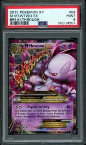 2015 Pokemon XY Breakthrough M Mewtwo EX #64 PSA 9 MINT - Picture 1 of 2