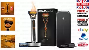 GILLETTE LABS HEATED RAZOR FOR MEN TRAVEL KIT OR 10 Refill Blades*UK SELLER* - Picture 1 of 14