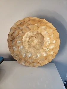 VTG Mother of Pearl Capiz Shell Platter Seashell Bowl Handcrafted Philippines - Picture 1 of 22