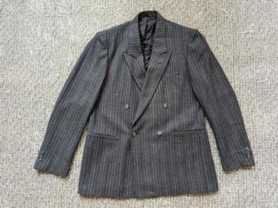 Винтажный TWEED двойной brested BLAZER куртка 40R уголь шерсти плюща лиги опрятный - Изображение 1 из 4