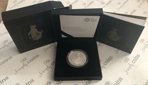 2018 THE QUEENS BEASTS SILVER PROOF 1OZ ~ THE BLACK BULL OF CLARENCE ~ BOXED COA Cover