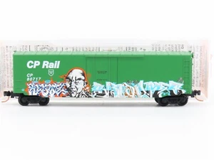 N Micro-Trains MTL GCS Car #8 CP Rail "Warrior" Boxcar #80717 w/ Graffiti - Picture 1 of 16