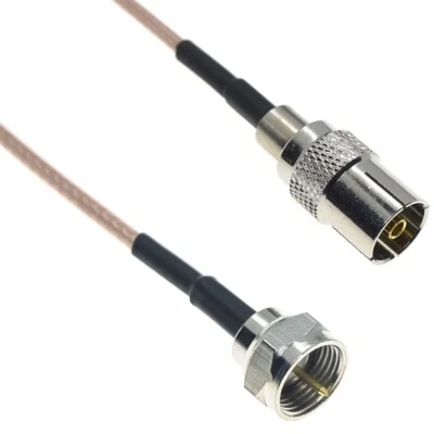 RG179 F male to IEC DVB-T TV PAL Female Connector Video HD-SDI RF Coax Cable - Image 1 of 3