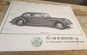 1952 ? AC 2 LITRE SALOON Original UK Sales Brochure RARE - Bild 1 von 8