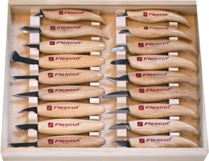 Flexcut Deluxe Set, 18 Wood carving tools, Steel blade, # FLEXKN250 & - Picture 1 of 2
