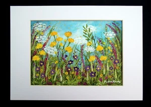 Original Gemälde in Kartenfassung "Buttercup Field" A4 von Judith Rowe - Bild 1 von 3