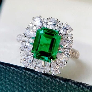 New Mix Color Green Citrine White Topaz Gemstone Fashion Women Girl Silver Rings - Picture 1 of 6