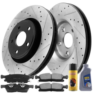 Rotores de freno delanteros ranurados + pastillas para Jeep Grand Cherokee Dodge Durango 2011-17 - Imagen 1 de 6