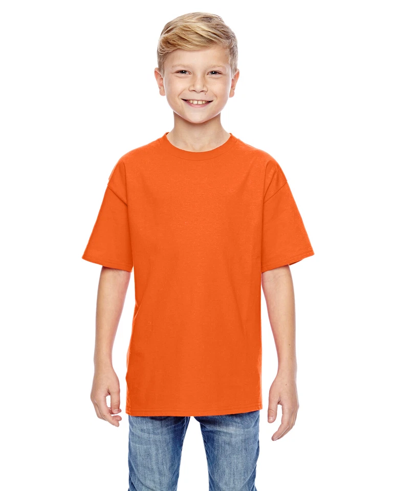 Hanes Youth 4,5 oz. Camiseta 100% Algodón Hilado en Anillos Nano-T Sin Etiquetas 498Y XS-XL Foto 1 de 1