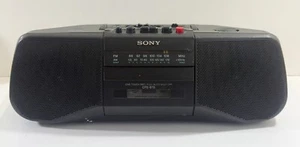Sony CFS-B15 Portable AM FM Radio Cassette Player Boombox Black Tested & Working - Picture 1 of 11