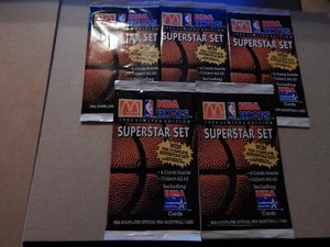 1992 NBA Hoops McDonald's Superstar Set Basketball 5 Packs - Unopened - Picture 1 of 3
