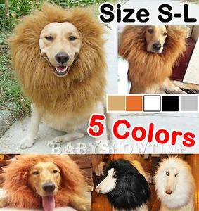 Pet Costume Lion Mane Wig for Dog Cat Halloween Clothes Festival Fancy Dress up - Picture 1 of 11