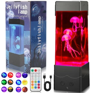 LED Quallen Lampe Lava Lampe Aquarium Nachtlicht Stimmungslicht Tischlamp Deko - Bild 1 von 15