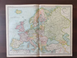 VINTAGE ORIGINAL MAP-FROM "THE TIMES ATLAS OF THE WORLD"-EUROPE-POLITICAL-1922 - Picture 1 of 3