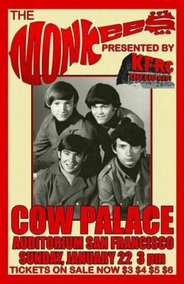 The MONKEES 1966 Concert BANNER HUGE 3x5 Ft Fabric Poster Tapestry Flag Print - Image 1 of 2