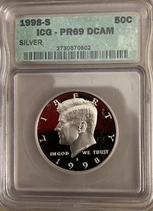 Kennedy Half Dollar 1998-S Silver, ICG PR-69, DCAM - Picture 1 of 3