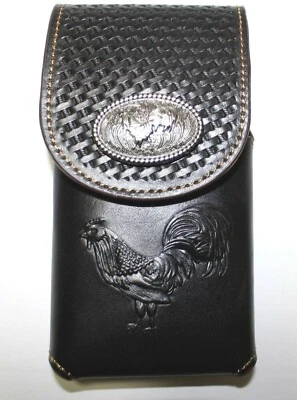 7" ROOSTER WESTERN LEATHER POUCH BELT LOOP HOLSTER CELL PHONE CASE UNIVERSAL - Image 1 of 4