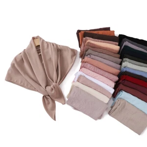 Elegant Women Plain Square Scarf Muslim Hijab Wrap Shawl Turban Headscarf Arab - Picture 1 of 56