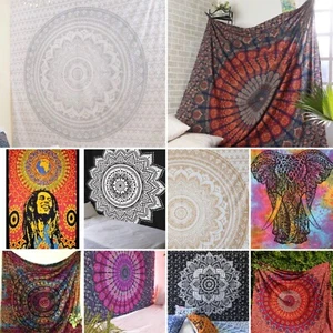 Grande copriletto da appendere a parete arazzo indiano mandala hippie zingaro copertura bohémien - Foto 1 di 22