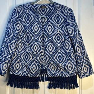 J. McLaughlin Blazer Geo Print Blau-Weiß Medium - Bild 1 von 7