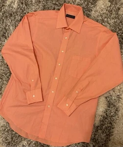 Donald Trump Button Up Long Sleeve Shirt Mens 16 Peach Signature Collection - Picture 1 of 4