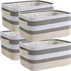 4 Pack Storage Baskets for Closet, Foldable Fabric Storage Bin with Handles, 15.