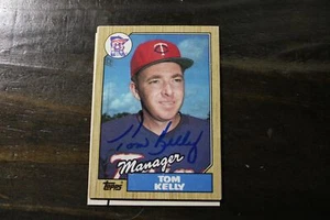 Tarjeta autografiada de Tom Kelly Minnesota Twins 1987 Topps Hof - Imagen 1 de 1