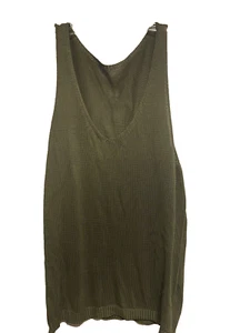 Canotta maglione uomo taglia media verde maglia uncinetto scollo a V profondo nuovo senza etichette nuovo - Foto 1 di 4