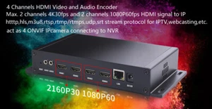 4-Wege HDMI Video Encoder H.264 4K 30fps 1080P 60fps für IPTV Live Stream oder NVR - Bild 1 von 10