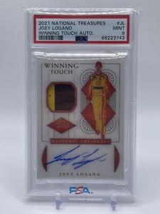 2021 National Treasures Joey Logano Winning Touch Patch Auto /10 PSA 9
