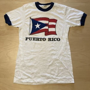 Vintage Kids Puerto Rico Flag T Shirt Screen Stars 14-16 80’s 1980’s - Picture 1 of 6