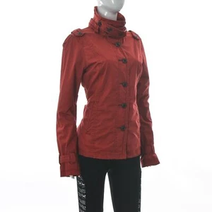 Khujo Vintage Inspired Women's High Collar Button Up 3-in-1 Parka Jacket Red L - Picture 1 of 6