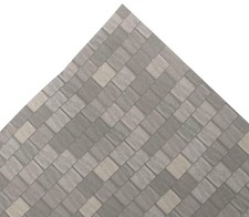 Bambole Casa Grigio Tetto Mattonelle Foglio Miniatura Stampa Esterno Parati Long
