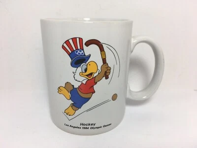 Taza de café de hockey Sam the Olympic Eagle 1984 vintage de los Juegos Olímpicos de Los Ángeles Foto 1 de 4