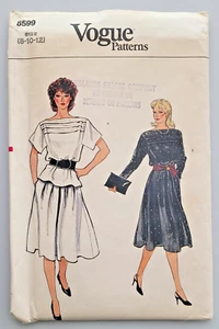 VTG 80s Vogue Sew Pattern 8599 Misses Pullover Top & Skirt Size 8-10-12 UNCUT - Picture 1 of 3