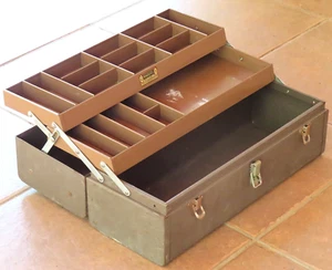 Vintage Kennedy Kits Fishing Tackle Box Model T-18 Brown - Picture 1 of 13