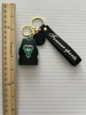 Milwaukee Bucks #34 Giannis Antetokounmpo Rubber And Metal Keychain New! - Image 1 of 2