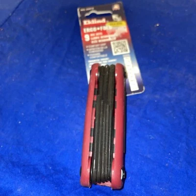 New Eklind No. 25912 Ergo Fold 9 Hex Keys - Red- Estate Find - Image 1 of 4
